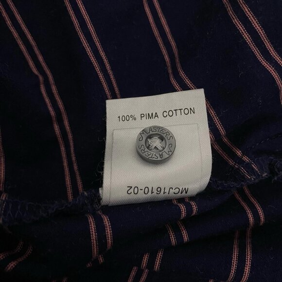 Masters Collection Mens Navy Blue Pink Striped Casual Polo Golf Shirt Size XL - Picture 5 of 5